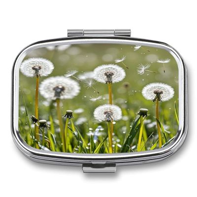 Inspiration and ZenMetal Pill Box 3-Compartment Portable Medication Boxs Compact Pill Case for Travel Vitamins Pill Organizer Daily Medication Storage Box