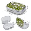 Inspiration and ZenMetal Pill Box 3-Compartment Portable Medication Boxs Compact Pill Case for Travel Vitamins Pill Organizer Daily Medication Storage Box view 2