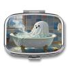 Halloween PaintingMetal Pill Box 3-Compartment Portable Medication Boxs Compact Pill Case for Travel Vitamins Pill Organizer Daily Medication Storage Box view 1