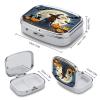 Roof Black Cat PumpkinMetal Pill Box 3-Compartment Portable Medication Boxs Compact Pill Case for Travel Vitamins Pill Organizer Daily Medication Storage Box view 2