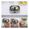 Roof Black Cat PumpkinMetal Pill Box 3-Compartment Portable Medication Boxs Compact Pill Case for Travel Vitamins Pill Organizer Daily Medication Storage Box view 4