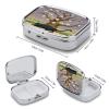 Skull TreeMetal Pill Box 3-Compartment Portable Medication Boxs Compact Pill Case for Travel Vitamins Pill Organizer Daily Medication Storage Box view 2