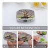 Skull TreeMetal Pill Box 3-Compartment Portable Medication Boxs Compact Pill Case for Travel Vitamins Pill Organizer Daily Medication Storage Box view 4