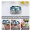 Tree CloudsMetal Pill Box 3-Compartment Portable Medication Boxs Compact Pill Case for Travel Vitamins Pill Organizer Daily Medication Storage Box view 4