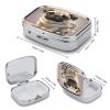 Cartoon PugMetal Pill Box 3-Compartment Portable Medication Boxs Compact Pill Case for Travel Vitamins Pill Organizer Daily Medication Storage Box view 2