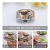 Cartoon PugMetal Pill Box 3-Compartment Portable Medication Boxs Compact Pill Case for Travel Vitamins Pill Organizer Daily Medication Storage Box view 4