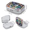 Funny Astronaut Dinosaur RocketMetal Pill Box 3-Compartment Portable Medication Boxs Compact Pill Case for Travel Vitamins Pill Organizer Daily Medication Storage Box view 2