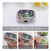 Funny Astronaut Dinosaur RocketMetal Pill Box 3-Compartment Portable Medication Boxs Compact Pill Case for Travel Vitamins Pill Organizer Daily Medication Storage Box view 4