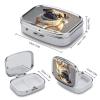 Pug CartoonMetal Pill Box 3-Compartment Portable Medication Boxs Compact Pill Case for Travel Vitamins Pill Organizer Daily Medication Storage Box view 2