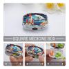 Rocket Clipart Space ShipMetal Pill Box 3-Compartment Portable Medication Boxs Compact Pill Case for Travel Vitamins Pill Organizer Daily Medication Storage Box view 4