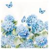 100 Pcs Hydrangea Floral Paper Napkins Blue Floral Butterfly Disposable Party Napkin 6.5" Luncheon Flower Hand Towel for Spring Summer Birthday Wedding Party Supplies (Hydrangea) view 1