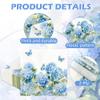 100 Pcs Hydrangea Floral Paper Napkins Blue Floral Butterfly Disposable Party Napkin 6.5" Luncheon Flower Hand Towel for Spring Summer Birthday Wedding Party Supplies (Hydrangea) view 3