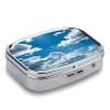 Blue SkyMetal Pill Box 3-Compartment Portable Medication Boxs Compact Pill Case for Travel Vitamins Pill Organizer Daily Medication Storage Box view 3