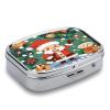 Christmas SpiritMetal Pill Box 3-Compartment Portable Medication Boxs Compact Pill Case for Travel Vitamins Pill Organizer Daily Medication Storage Box view 3