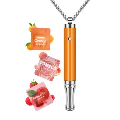 ASTOFLI Breathing Necklace for Anxiety Relief Flavored Air Breathe Necklace, Breath Free Stress Relief Device with Flavor, Meditation Jewelry Gifts for Women and Men, Stainless Steel