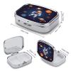 Space AstronautMetal Pill Box 3-Compartment Portable Medication Boxs Compact Pill Case for Travel Vitamins Pill Organizer Daily Medication Storage Box view 2