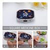Space AstronautMetal Pill Box 3-Compartment Portable Medication Boxs Compact Pill Case for Travel Vitamins Pill Organizer Daily Medication Storage Box view 4