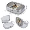 Animal Schnauzer DogMetal Pill Box 3-Compartment Portable Medication Boxs Compact Pill Case for Travel Vitamins Pill Organizer Daily Medication Storage Box view 2
