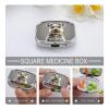 Animal Schnauzer DogMetal Pill Box 3-Compartment Portable Medication Boxs Compact Pill Case for Travel Vitamins Pill Organizer Daily Medication Storage Box view 4