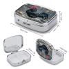 Black RoosterMetal Pill Box 3-Compartment Portable Medication Boxs Compact Pill Case for Travel Vitamins Pill Organizer Daily Medication Storage Box view 2
