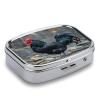 Black RoosterMetal Pill Box 3-Compartment Portable Medication Boxs Compact Pill Case for Travel Vitamins Pill Organizer Daily Medication Storage Box view 3