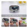 Black RoosterMetal Pill Box 3-Compartment Portable Medication Boxs Compact Pill Case for Travel Vitamins Pill Organizer Daily Medication Storage Box view 4