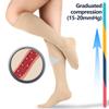 +MD 2 Pairs 15-20 mmHg Medical Compression Socks for Men/Women, Lightweight Opaque Knee High Support StockingsBeige,S view 4