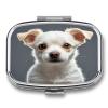 Cute DogMetal Pill Box 3-Compartment Portable Medication Boxs Compact Pill Case for Travel Vitamins Pill Organizer Daily Medication Storage Box view 1