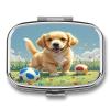 Lawn and DogMetal Pill Box 3-Compartment Portable Medication Boxs Compact Pill Case for Travel Vitamins Pill Organizer Daily Medication Storage Box view 1