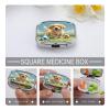 Lawn and DogMetal Pill Box 3-Compartment Portable Medication Boxs Compact Pill Case for Travel Vitamins Pill Organizer Daily Medication Storage Box view 4