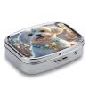 Lovely Maltese DogMetal Pill Box 3-Compartment Portable Medication Boxs Compact Pill Case for Travel Vitamins Pill Organizer Daily Medication Storage Box view 3