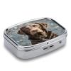 Brown Labrador RetrieverMetal Pill Box 3-Compartment Portable Medication Boxs Compact Pill Case for Travel Vitamins Pill Organizer Daily Medication Storage Box view 3
