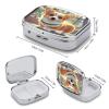Cute Corgi Dog IllustrationMetal Pill Box 3-Compartment Portable Medication Boxs Compact Pill Case for Travel Vitamins Pill Organizer Daily Medication Storage Box view 2