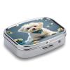 Lovely Maltese DogMetal Pill Box 3-Compartment Portable Medication Boxs Compact Pill Case for Travel Vitamins Pill Organizer Daily Medication Storage Box view 3