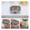 Christmas CaveMetal Pill Box 3-Compartment Portable Medication Boxs Compact Pill Case for Travel Vitamins Pill Organizer Daily Medication Storage Box view 4