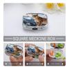 Panther & Mountain LionMetal Pill Box 3-Compartment Portable Medication Boxs Compact Pill Case for Travel Vitamins Pill Organizer Daily Medication Storage Box view 4