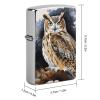 Flip-Top Metal Lighter Case for Outdoor, Windproof Lighters Shell Box for Man, Owl Lighters Cover Shell for Protect Lighter, Gift view 2