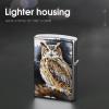 Flip-Top Metal Lighter Case for Outdoor, Windproof Lighters Shell Box for Man, Owl Lighters Cover Shell for Protect Lighter, Gift view 4