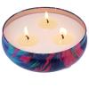 Lemongrass Citronella Candle, Large 3-Wick Outdoor Aromatherapy Tin, Soy Wax with Plant Essential Oils, Smokeless Oil Painting Design view 1