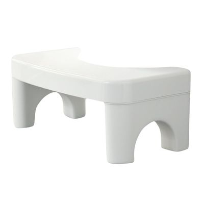 Hemobllo Thicken Plastic Folding Toilet Stool with Anti-Slip Base PP Material Bathroom Footstool for Adults Space-Saving Compact Design Portable White Squat Step for Toilet Use