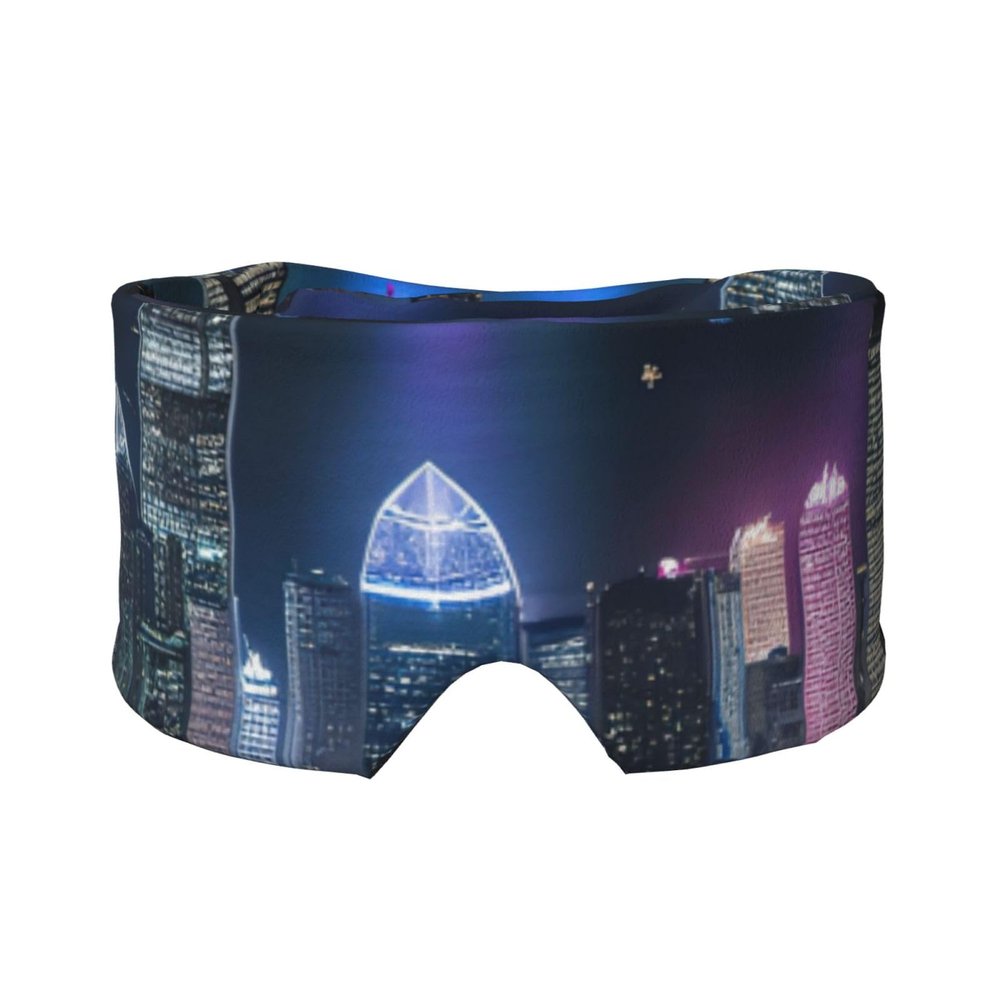 Aerial Night of View Hong Kong Print Sleep Eye Ear Muffs Blackout Noise Blocking Nap Aid Gear for Home Office Camping