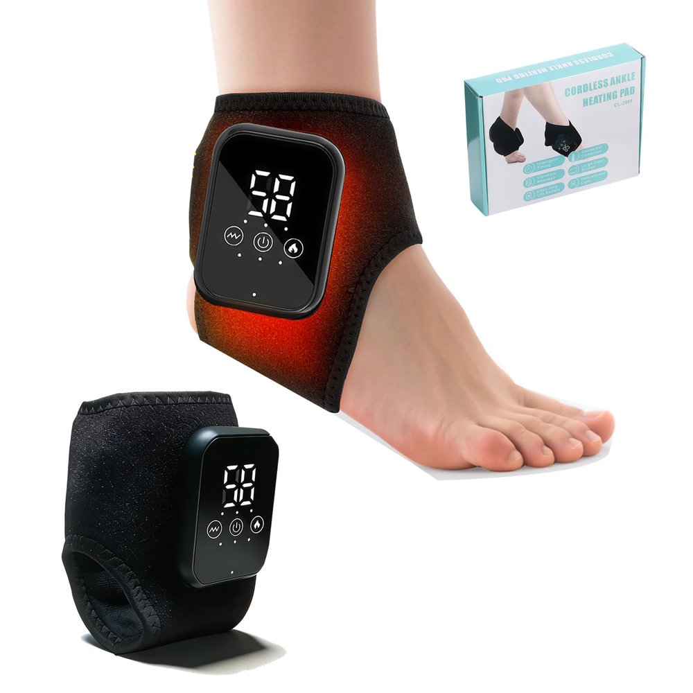 OPHAMAX Foot Massager, 3-in-1 Cordless Foot and Ankle Massager with Heat & Vibration, Portable with 3 Modes & 3 Heat Levels for Heel, Arch, and Ankle Comfort at Home/Office/Travel (2 Pcs)