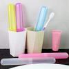Hemobllo 7Pcs Portable Plastic Toothbrush Cases Travel Toothpaste Storage Box Small Toothbrush Containers for Bathroom School Camping with Protective Covers view 2