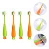 Hemobllo 4 pcs Soft Bristle Toothbrush Carrot Radish Design Manual Ergonomic Handles for Gentle Cleaning for Hands Travel-Friendly Bulk Pack view 3