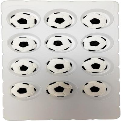 12PCS Edible Soccer Balls Icing Cake Decoration Edible Football Sprinkles Birthday Party Decorations for Cake Decorating, Toppers for Cake, Cookies, Cupcakes, Baking, Ice Cream Desserts Supplies