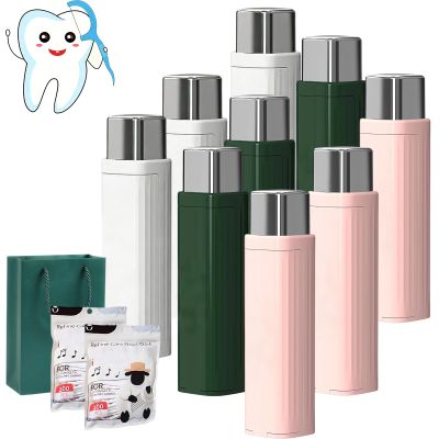 2026 Upgrade Portable Floss Dispenser, Automatic Dental Floss Picks Case with 100 PC Refillable, Flosses Dispenser Refillable, Flosses Pick Box for Dating Travel Home Hotels, Easy to Use (9PC)