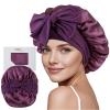 ZIMASILK 100% Mulberry Silk Bonnet for Sleeping Women Long Hair, Dark Mauve view 1