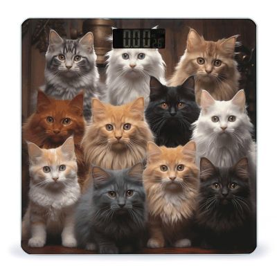 Cat Collection Digital Bathroom Scale for Body Weight Weighing Scale with Backlit LCD Display High Precision Measurements & Measures Weight Up to 180kg