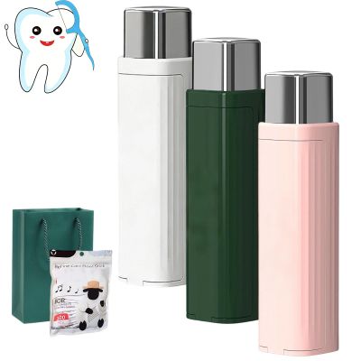 2026 Upgrade Portable Floss Dispenser, Automatic Dental Floss Picks Case with 100 PC Refillable, Flosses Dispenser Refillable, Flosses Pick Box for Dating Travel Home Hotels, Easy to Use (3PC-A)