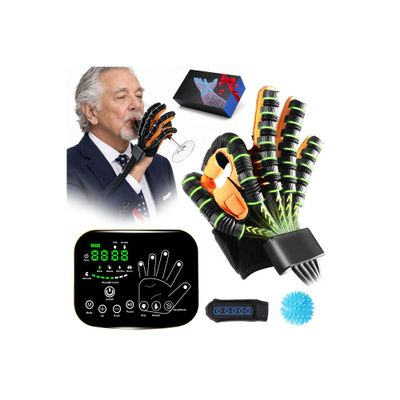 Upgraded Rehabilitation Robot Glove,Finger Rehab Robotic Glove Strokes Therapy Equipment for Hand Hemiplegia Stroke Recovery,4 Modes,2600mah Rechargeable (Right-Hand-M)